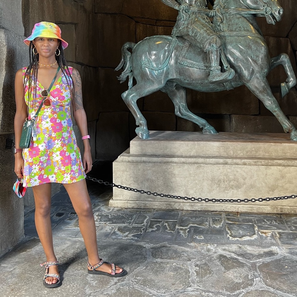 Peppermayo floral v neck mini dress